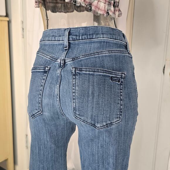 AYR The Bomb Pop Straight Leg Raw Hem High Rise Denim Blue Jeans Size 28 - Picture 6 of 16